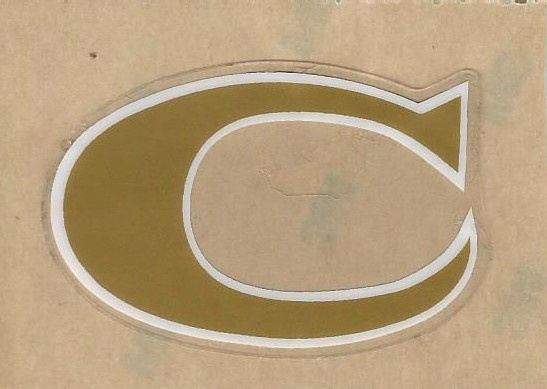 C Metallic Gold outlined in white Decal pair (Christiansburg Blue Demons HS 2015)