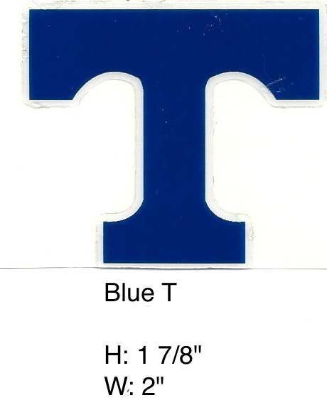 T Sign Blue Letter Decals