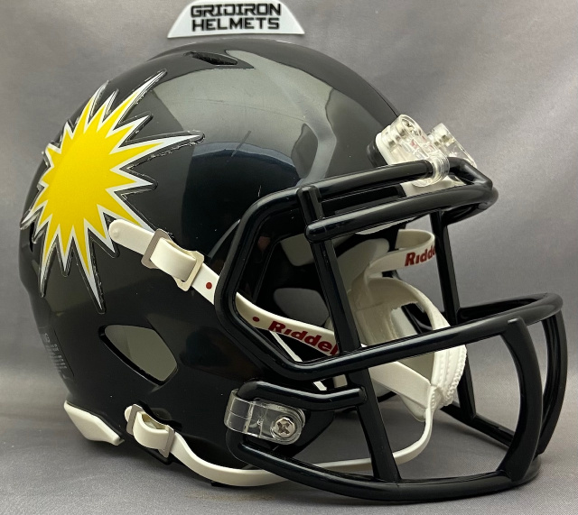 Denver Gold 1985 mini football helmet (Yellow & white)