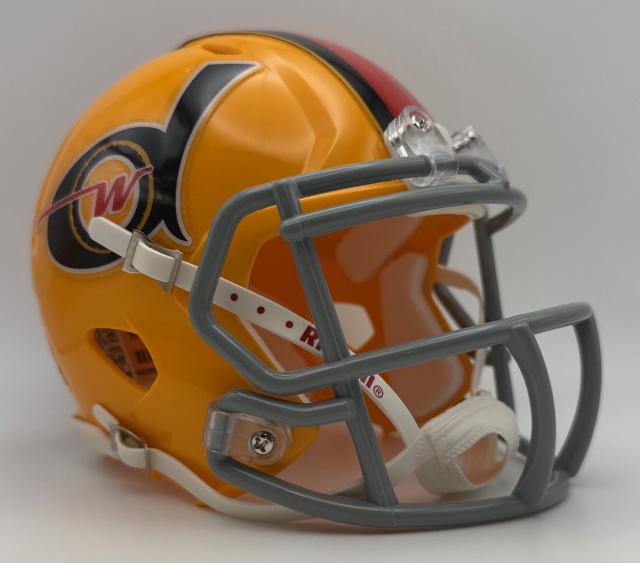 Detroit Wheels 1974 mini football helmets gray mask
