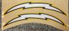 Charger Bolts White outlined in yellow