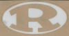 White Oval clear R side decal (Ranburne Dogs HS 2014-2015 (AL)